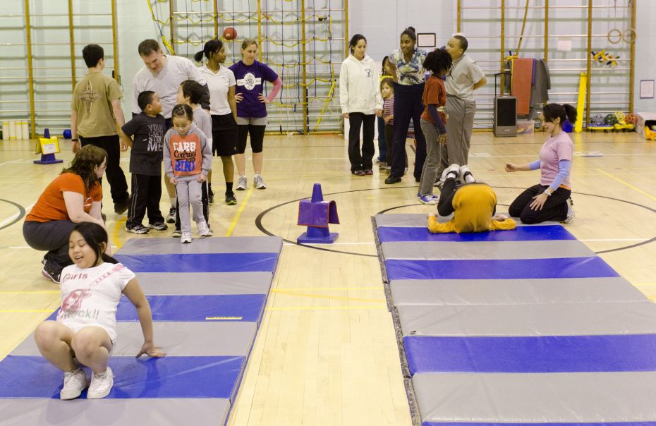 kids having fun in the gym